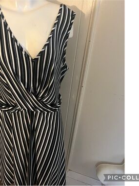 Candie's Black and White Asymmetrical Striped Dress